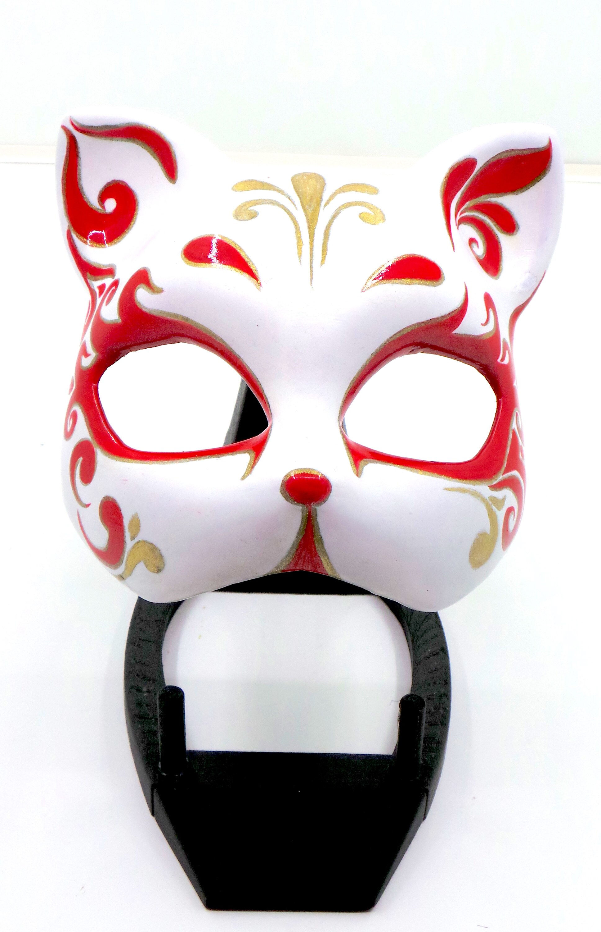 Kitsune Mask Cat Mask Halloween Mask Cute Japan Cat Mask Etsy