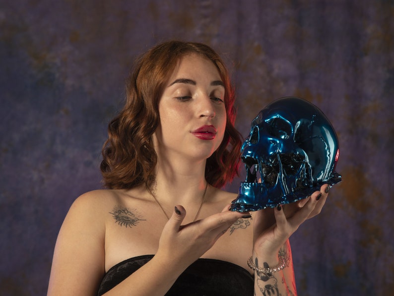 Human Skull Decor Skull Office Decor Art Deco Skull Etsy