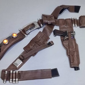 Mandalorian Leather Armor / Mando Leather / Mandalorian Belt and Bandoliers / Mando Belt / Din Djarin Armor / Mandalorian Leather Parts belt and bandoleer