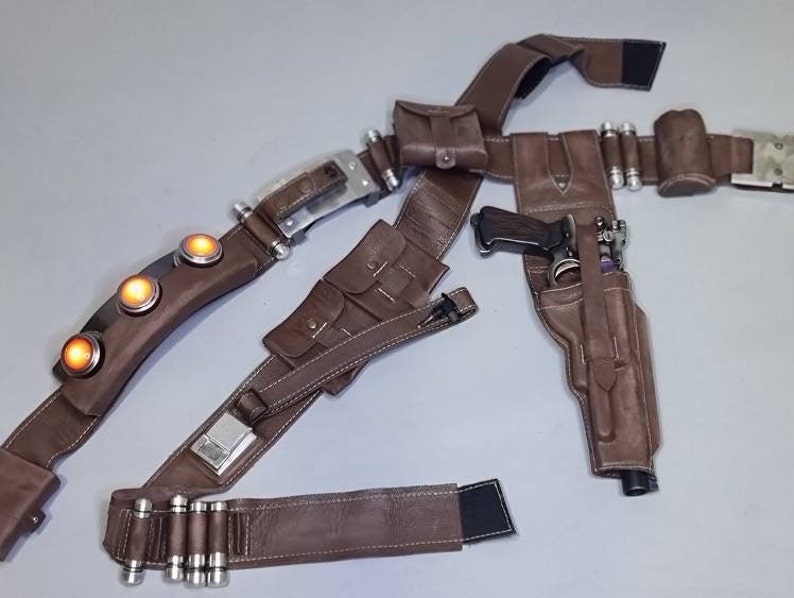 Mandalorian Leather Armor / Mando Leather / Mandalorian Belt and Bandoliers / Mando Belt / Din Djarin Armor / Mandalorian Leather Parts belt and bandoleer