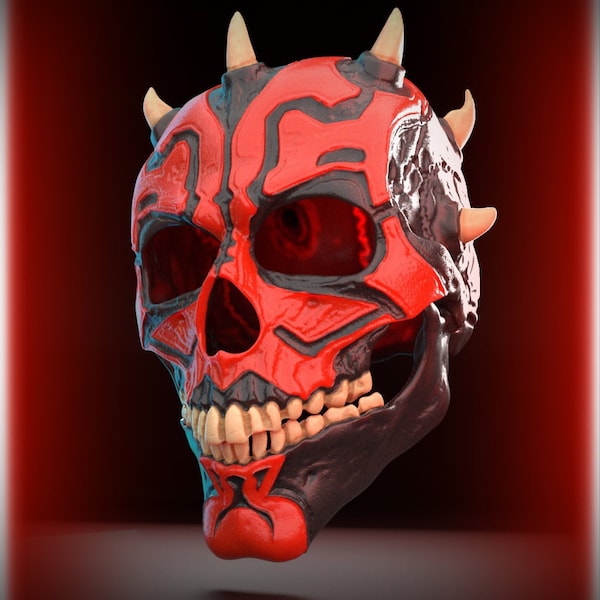 Darth Maul Skull Mask 3D Model / STL Lord Sith Mask / STL File Darth Maul Mask / Cosplay Mask / Best Accurate 3D Model / 3D Print Skull Mask