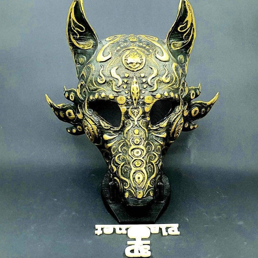 Wolf Skull Mask with Fur - Zombie Werewolf - SCP-1471-A - 3D Planet Props Wearable + Painted + Fur
