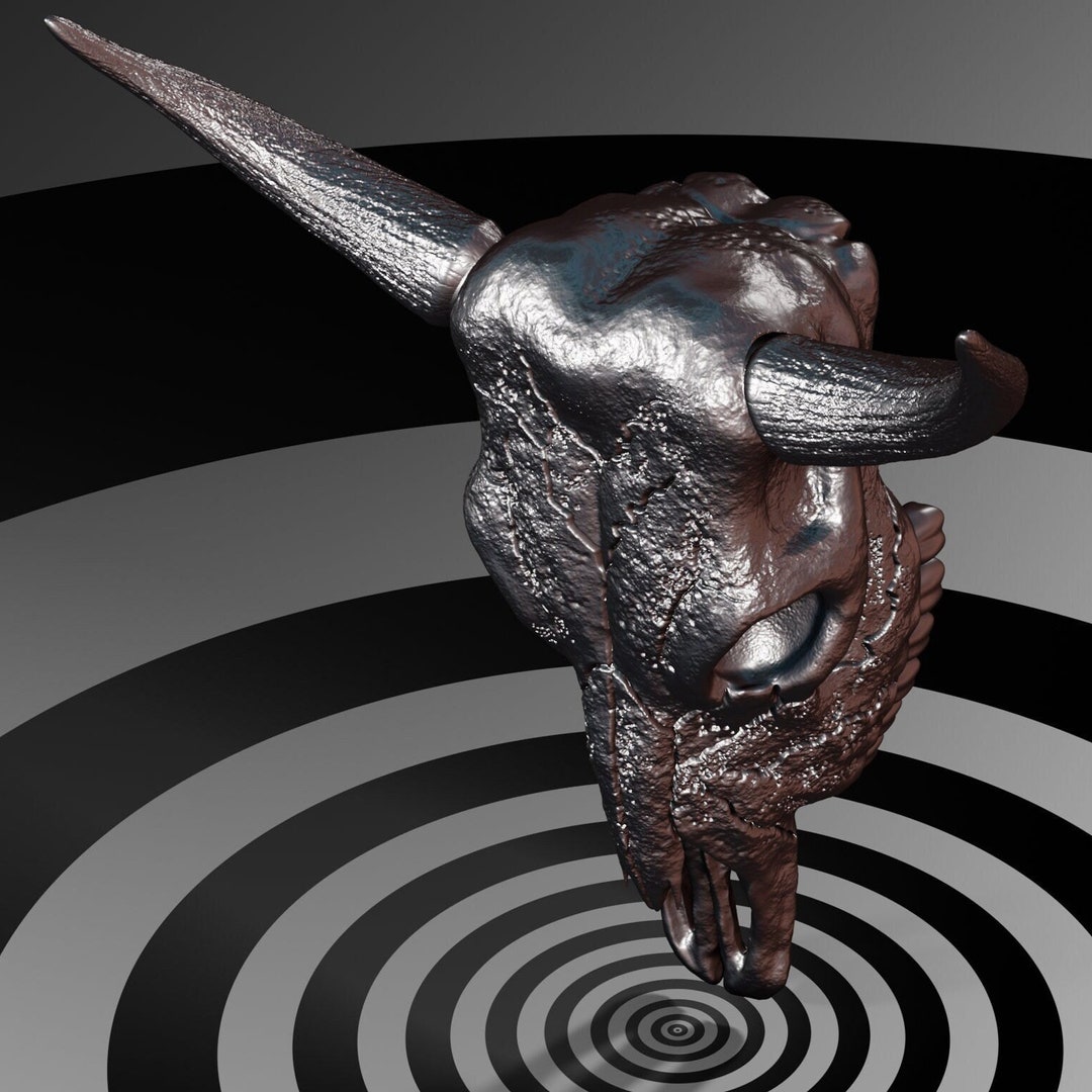 Bull Skull Head 3D Model / STL File Bull Skull Wall Decor / Bull Skull