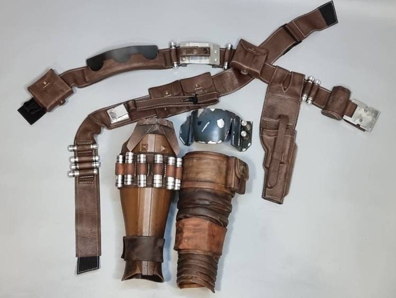 Mandalorian Leather Armor / Mando Leather / Mandalorian Belt and Bandoliers / Mando Belt / Din Djarin Armor / Mandalorian Leather Parts image 2