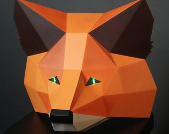 Crypto Fox Mask / MetaMask-Inspired Accessory / Crypto Mask / Cryptocurrency Decor Mask / Crypto Enthusiast Gear /  Unique Cosplay Mask