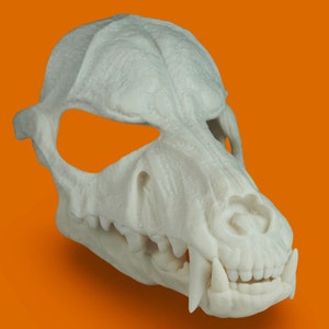 Wolf Skull Mask 3D Printed Unpainted / Wolf Skull Mask Raw Kit / Unpainted Wolf Skull with Moving Jaw / DIY Kit Cosplay Mask / Raw 3D Print