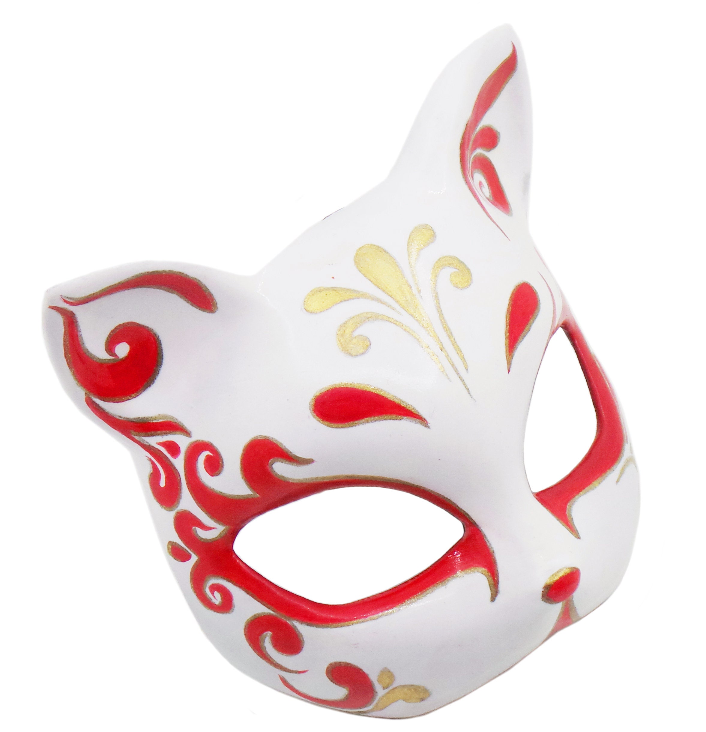 Kitsune Mask Cat Mask Halloween Mask Cute Japan Cat Mask Etsy