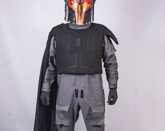 Gar Saxon Flight Suit with Velcro and Mando Cloak / Mandalorian Commando Cosplay Costume / Gar Saxon Cosplay
