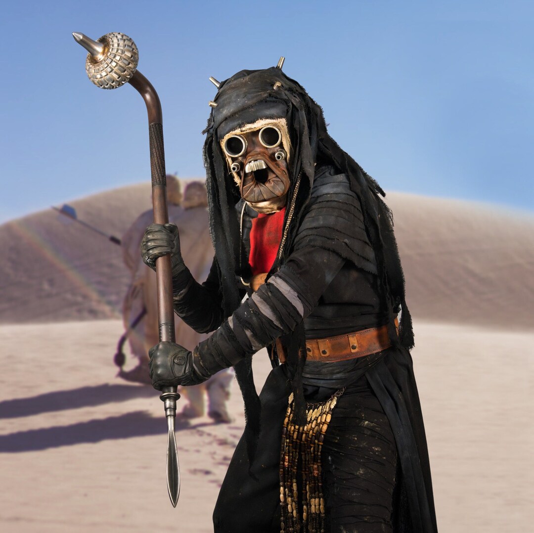 Tusken Raider Full ??osplay Costume / Tusken Warrior Helmet and Staff
