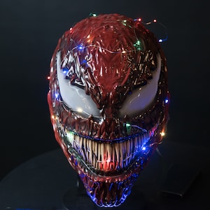 Carnage Mask from Movie / Supervillain Cosplay Mask / Carnage Helmet / Symbiote Mask / Cosplay Helmet / Black Symbiote Scary Mask image 4