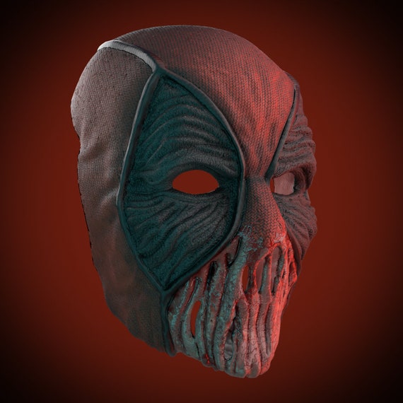 Neon White Red Mask for Cosplay Halloween 3D Print Model