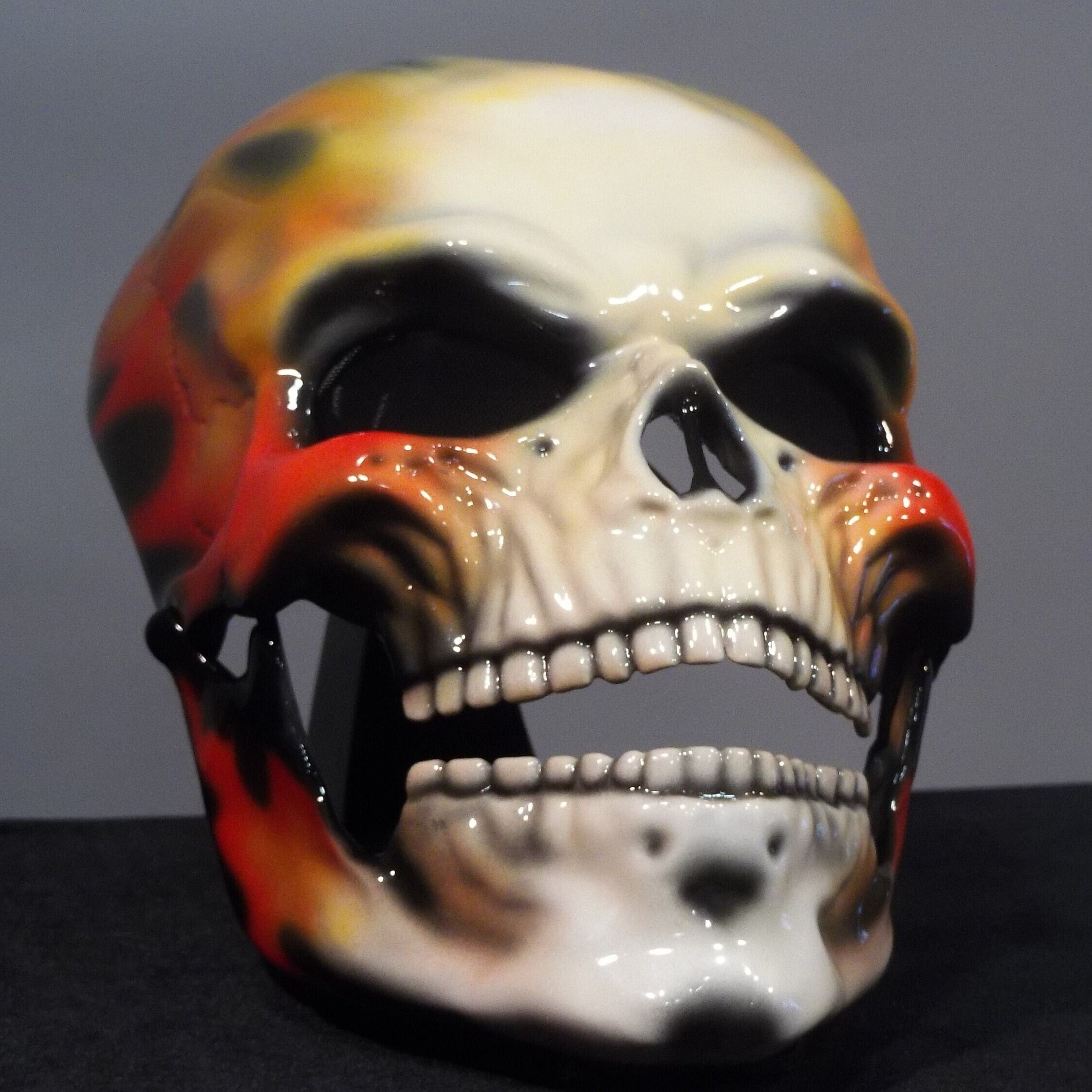 Teschio ghost rider - soprammobile da collezione a forma di cranio