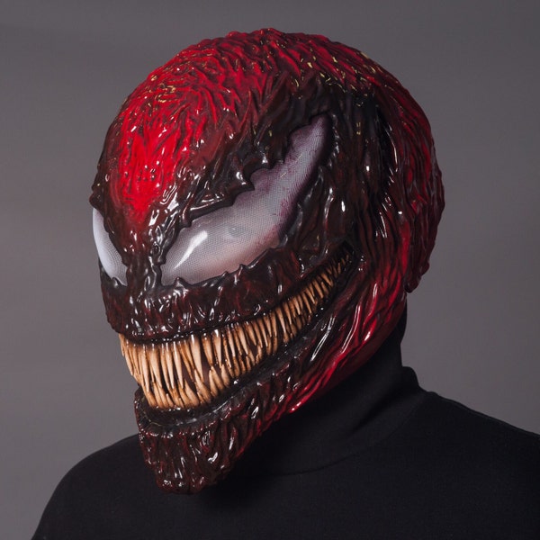 Carnage Mask from Movie / Supervillain Cosplay Mask / Carnage Helmet / Symbiote Mask / Cosplay Helmet / Black Symbiote Scary Mask