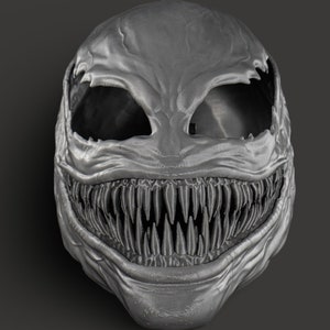 Symbiote Mask 3D Printed / Raw Kit Symbiote Helmet / Unpainted Cosplay Mask-Helmet / Scary Mask Black Symbiote / Space Helmet DIY Kit