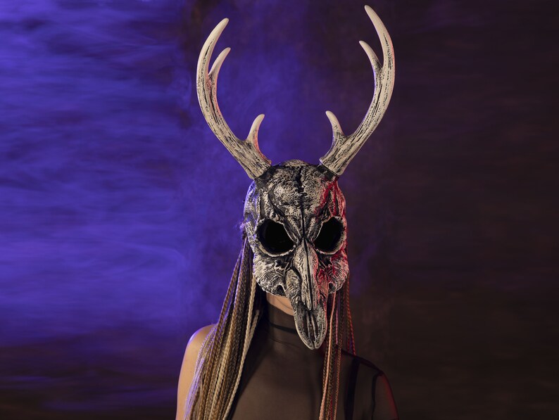 Deer Skull Mask Animal Skull Wall Decor Wearable Skull Etsy