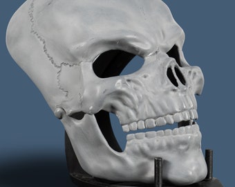 Human Skull Mask (ver.6) 3D Printed Unpainted / Custom Cosplay Mask / Raw Kit 3D Print / Skeleton Cosplay / Skull Mask / Scary Mask Raw