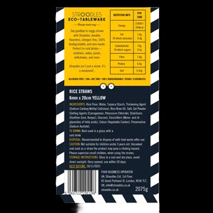 STROODLES RICE PASTA straws (Black): 100% biodegradable | 1hr+ strong | Flavourless | Edible - Join the Stroodles Movement bild 2