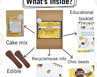 Gooey Choccy Cake party bag - with chocolate beads