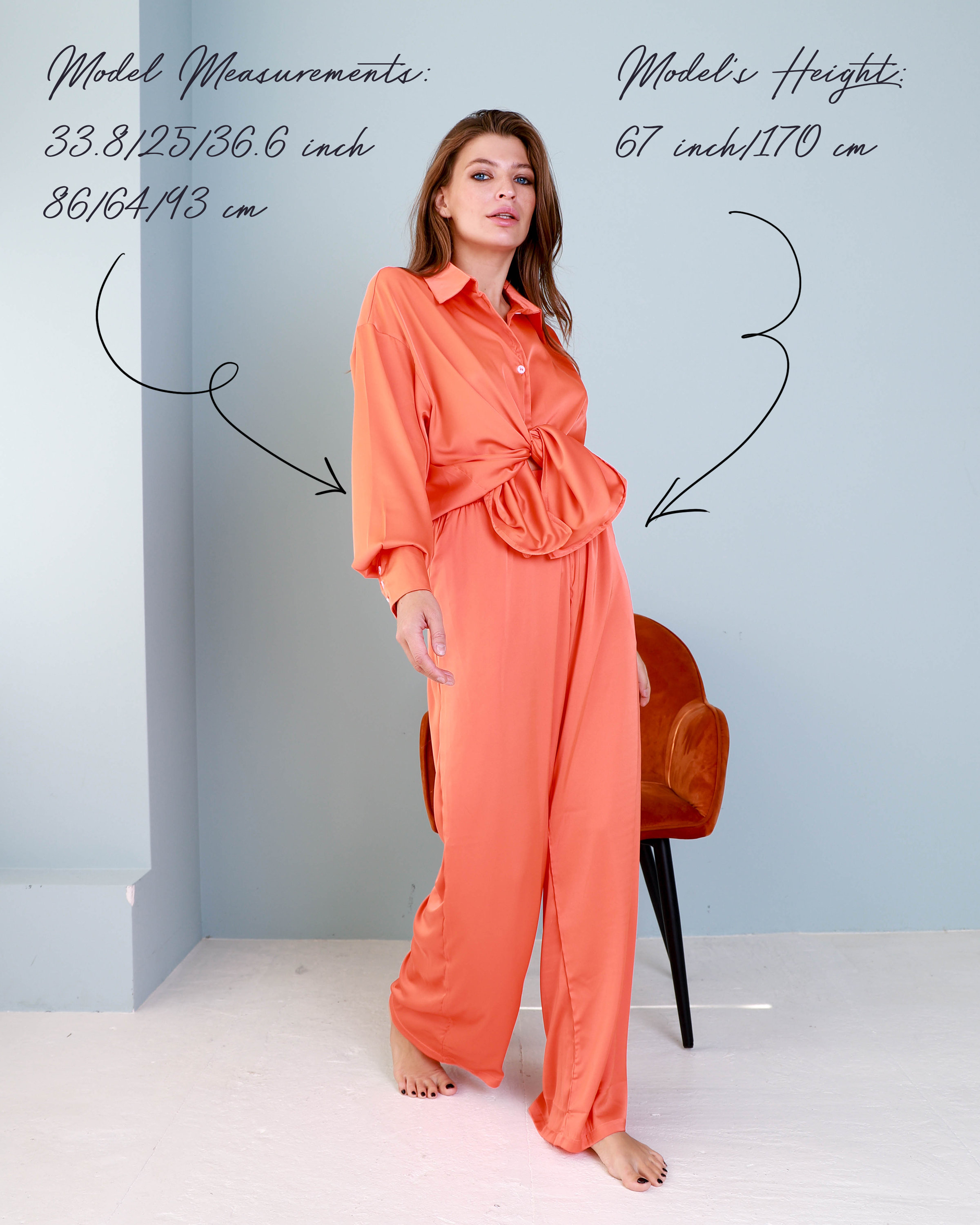 AMATERAS SATIN PAJAMA SHIRT 琥珀(ORANGE) AMATERAS SATIN PAJAMA SHIRT 琥珀(ORANGE) Chic Comfort Satin