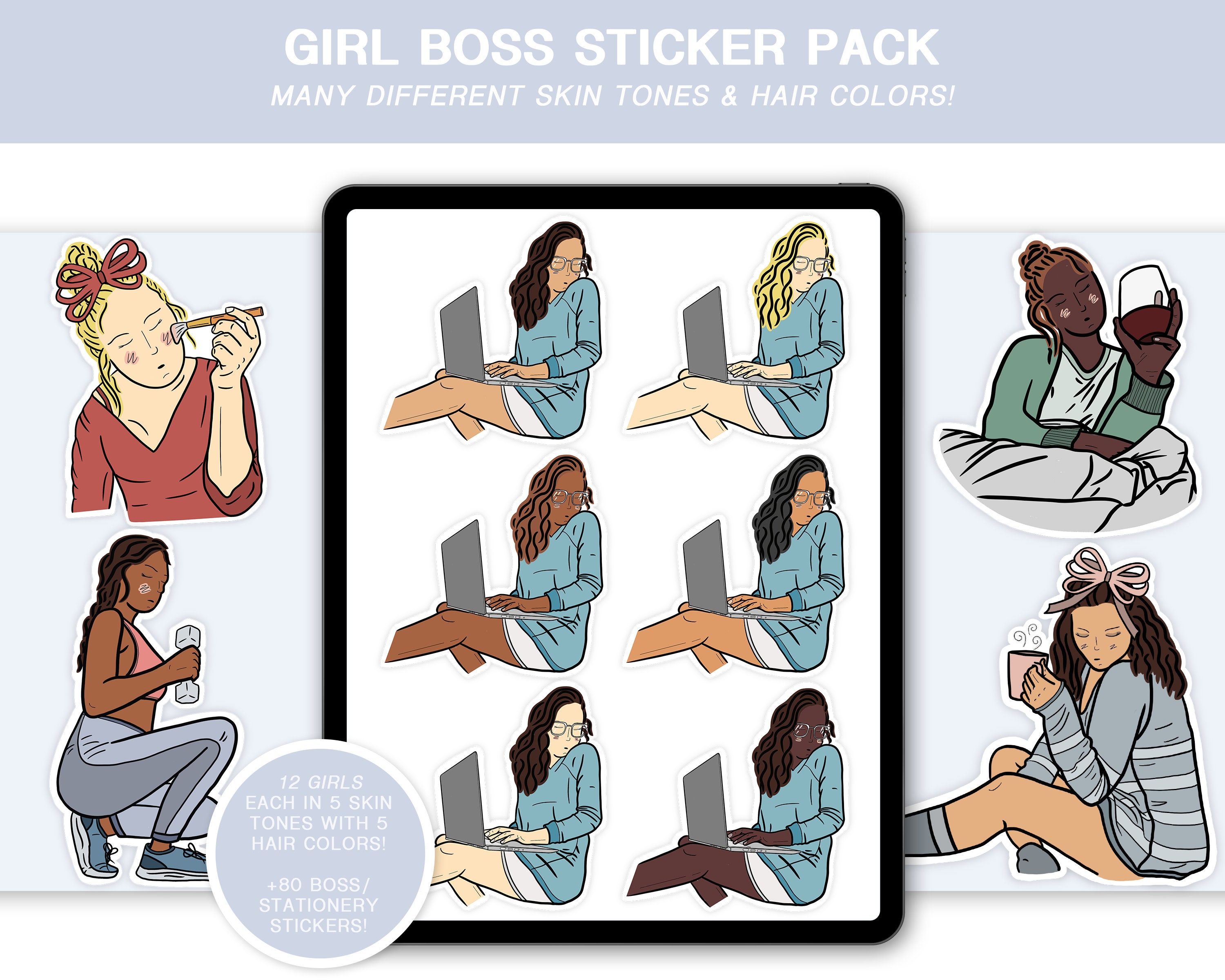 Girl Boss Sticker Pack | Digital Planner | Goodnotes Stickers | Pre ...