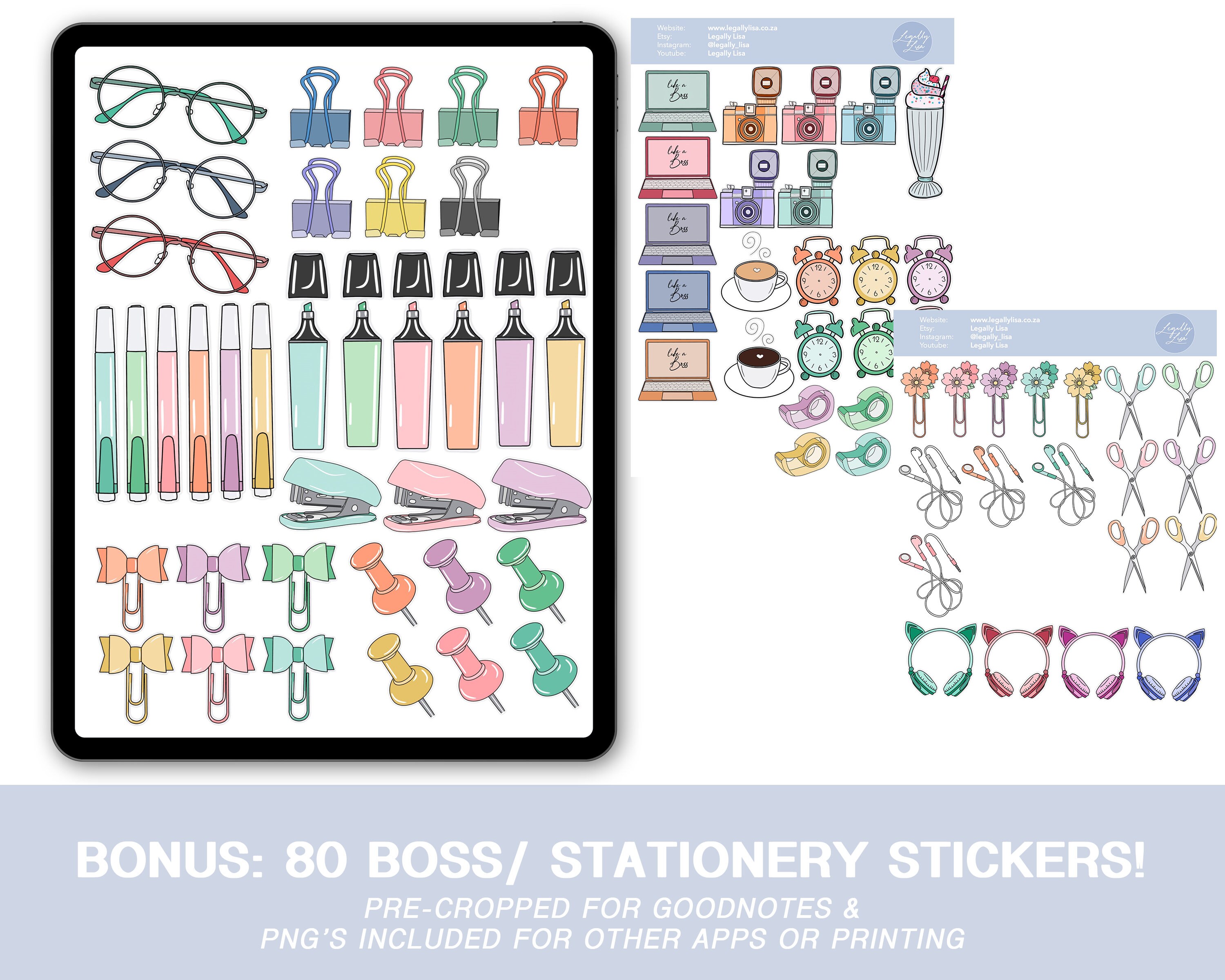 Girl Boss Sticker Pack | Digital Planner | Goodnotes Stickers | Pre ...