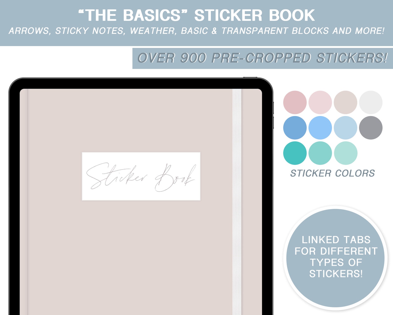 Basics Digital Sticker Book | Digital Planner | Goodnotes Stickers ...