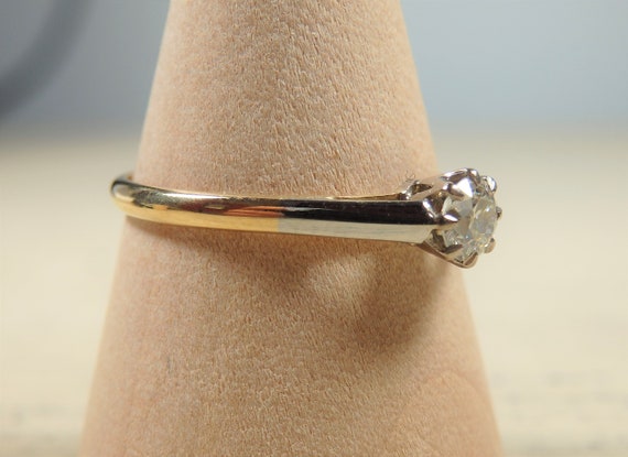 Vintage Old European Cut Diamond Solitaire Ring - image 3