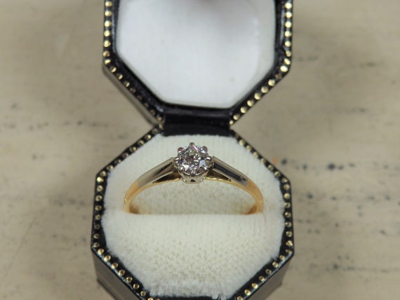 Vintage Old European Cut Diamond Solitaire Ring - image 6