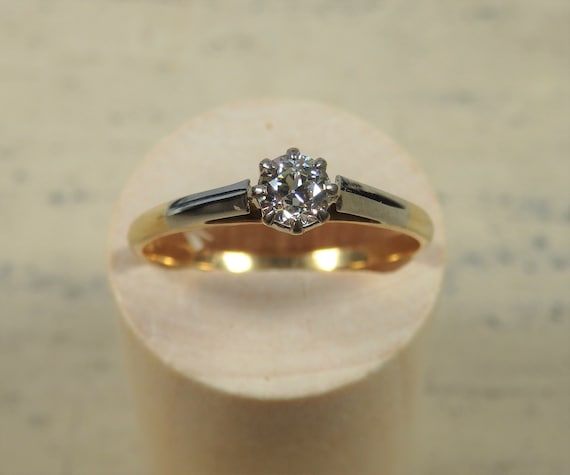 Vintage Old European Cut Diamond Solitaire Ring - image 1