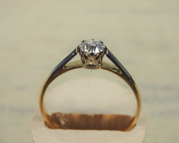 Vintage Old European Cut Diamond Solitaire Ring - image 2