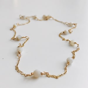 Mother of Pearls Chain Chocker Necklace, Beaded Necklace, Mother of Pearls Chocker,