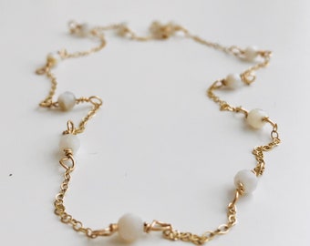 Madre de perlas cadena Chocker collar, collar con cuentas, madre de perlas Chocker,