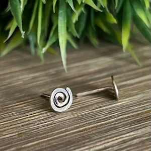 Mini Spiral Stud Earrings, Sterling Silver - Gold Fill - Small Celtic Spiral Studs, Handmade