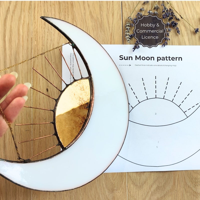 Stained Glass Sun and Moon Etsy