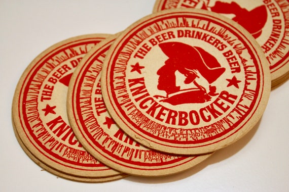 Vintage 5 KNICKERBOCKER Beer 10.75/" Single Sided Tray Liners Coasters Unused