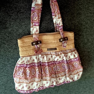 Retro Boho Fabric Shoulder Bag, Purple Textile Handbag, Vintage Textile Shoulder Bag, Bag from Fabric, Woman&#39;s Purple Handbag