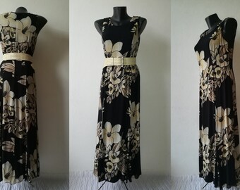 Vintage Floral Maxi Dress - C&A SIXTH SENSE Dark Blue Print