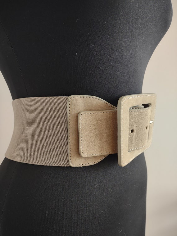Beige Elastic Vintage Belt for Woman, Ladies Stre… - image 9