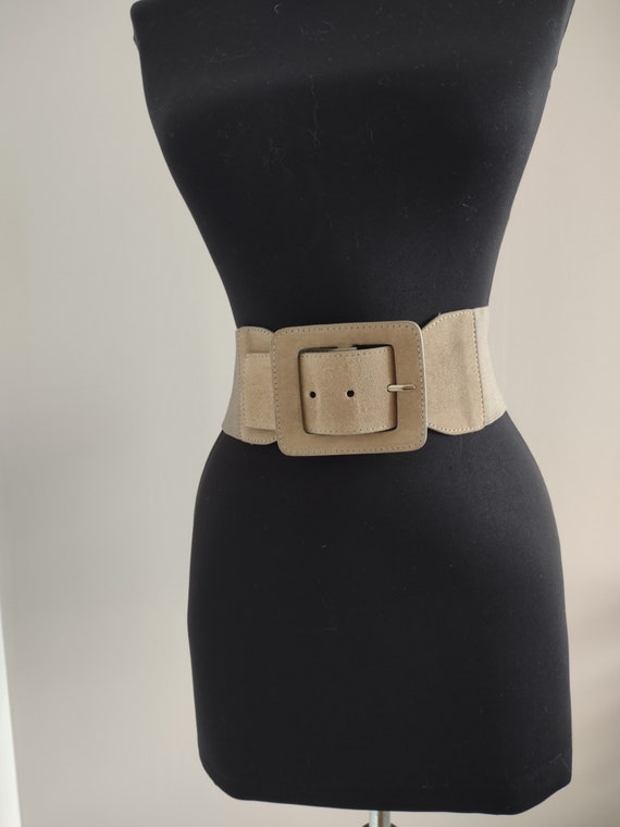 Beige Elastic Vintage Belt for Woman, Ladies Stre… - image 6