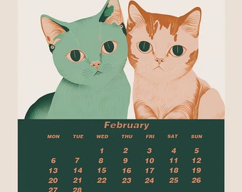 2023 Lunar Calendar with Cats // Wall Calendar with Cats