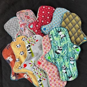 Serviette hygiénique lavable SHL, serviette périodique, menstruelle, protège-slip, coton bambou