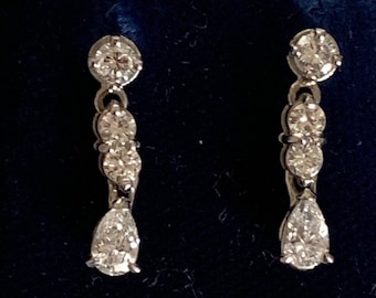 2676– White Gold Diamond Drop Earrings