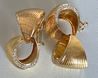 1742 – Diamond yellow gold earrings