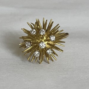 4477- “Thistle” Ring Yellow Gold Diamonds