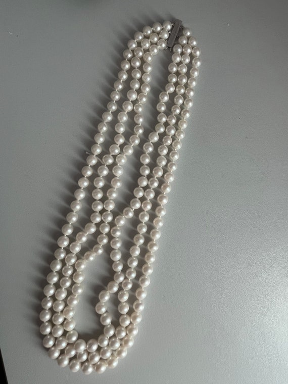 COLLIER Perles en Chute 3 Rangs sur fil NYLON longueur 35 à 70cm