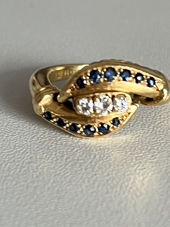 3721 Mellerio Yellow Gold Ring Sapphire Diamonds Etsy Australia