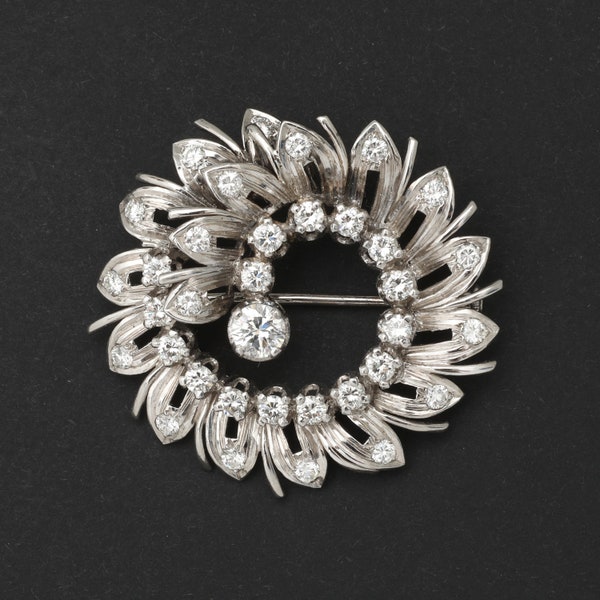 187 – Broche Pendentif Diamants 2,20 Ct Années 70