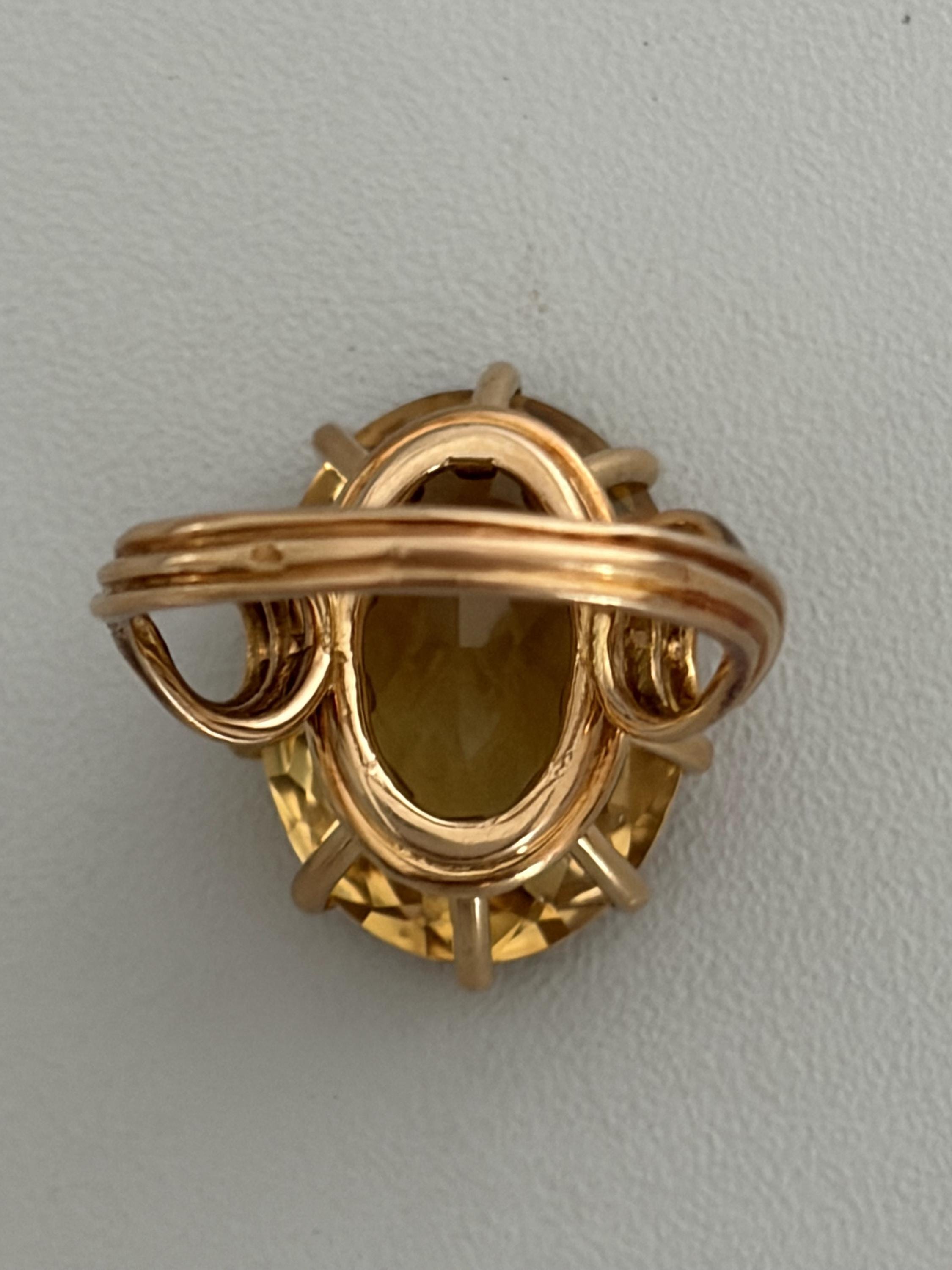 Buy 7747 - Vintage Yellow Gold Citrine Ring 16.00 Ct Online in