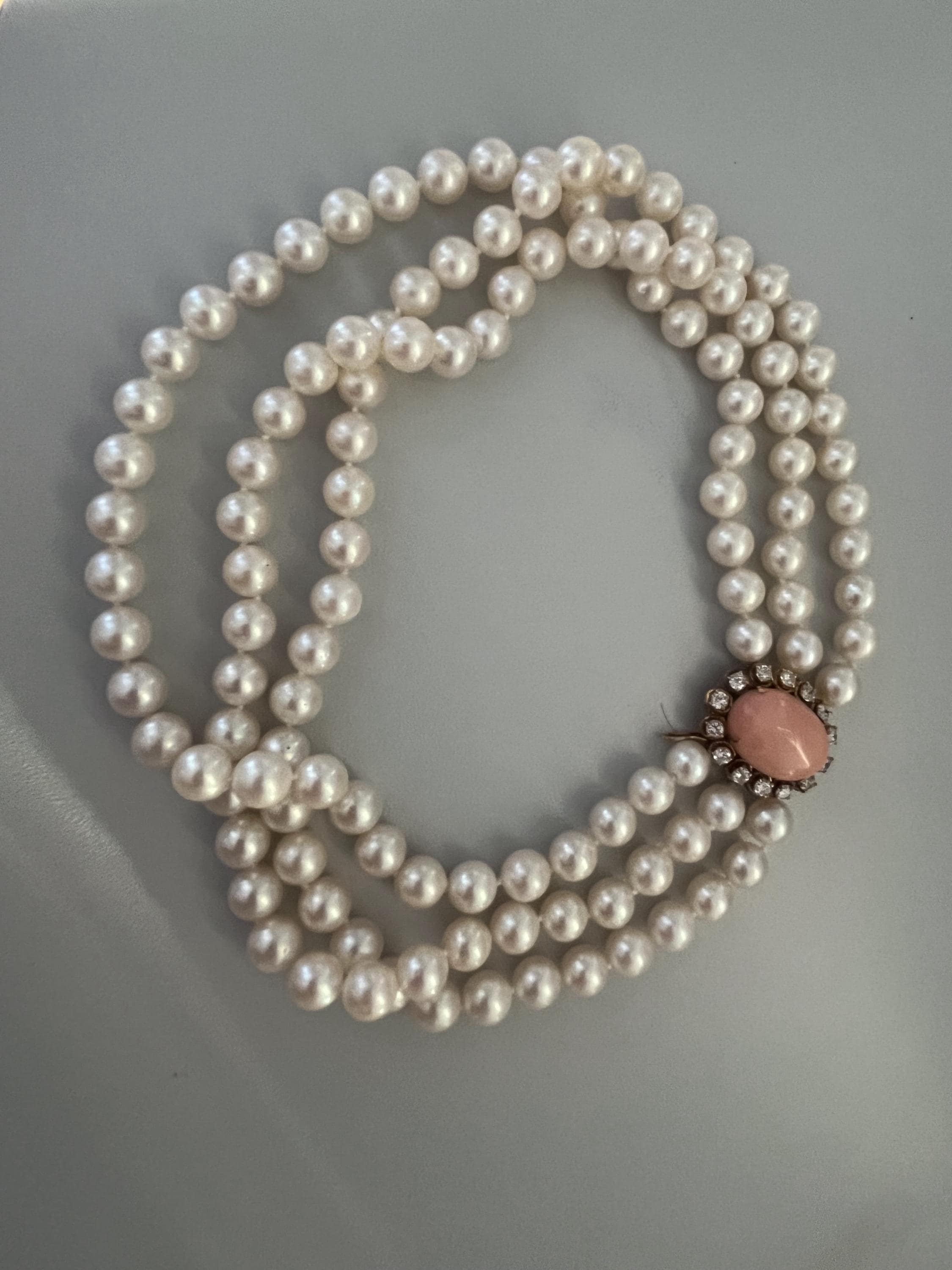 Collier Choker Perles De Culture Akoya Avec Rondelles De Corail Et Or 18 Carats - Occasion Très Bon état