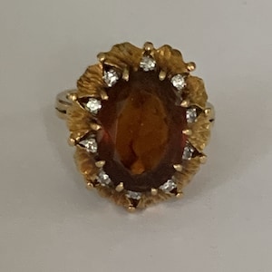 3664 – Platinum Platinum Topaz Diamonds Yellow Gold Ring